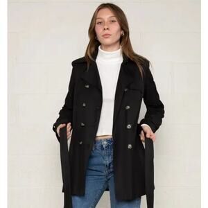 No Less Than Adrian Trench Coat Womens Large‎ Minimalist Preppy Academia
